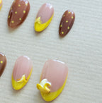 Espresso with Banana Glaze | Rhode-Inspired Yellow & Brown Nails with 3D Banana Charm