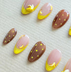 Espresso with Banana Glaze | Rhode-Inspired Yellow & Brown Nails with 3D Banana Charm