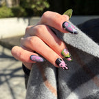 ARMY on DUTY nails displayed next to a purple light stick, capturing the high-energy excitement of a K-pop comeback.