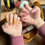 Macaron Press-On Nails, Pastel Polka Dot Nails, Spring Summer Nail Art, Daily Manicure Press-Ons, Cute Gel Nails.