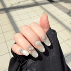 Swarovski Press-On Nails, Galaxy Nail Art, Star Glitter Nails, Crystal Bling Set, Iridescent Rhinestone Nails.