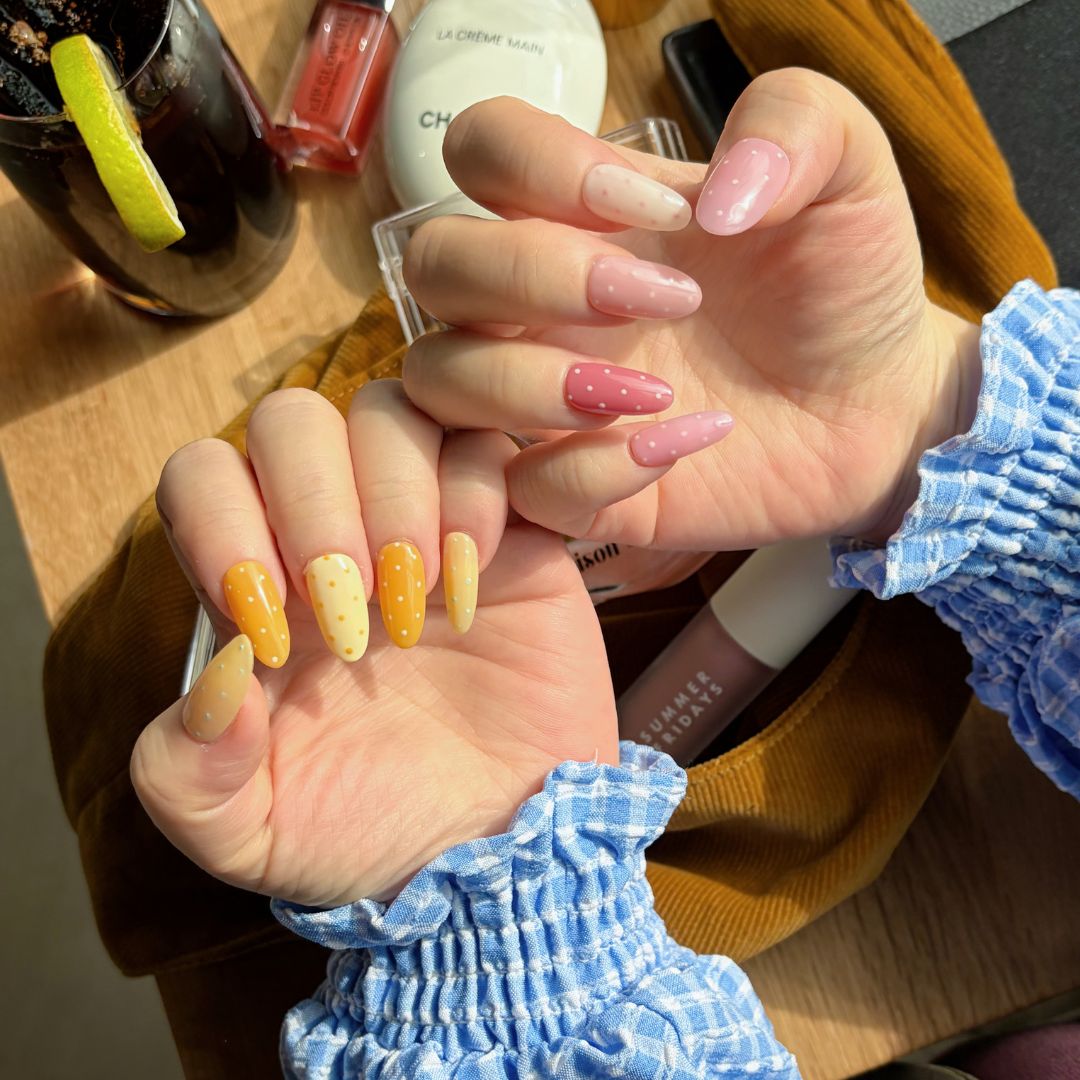 Macaron Sprinkle 🍬🧁 | Daily Spring/Summer Pastel Polka Dot Press-On Nails
